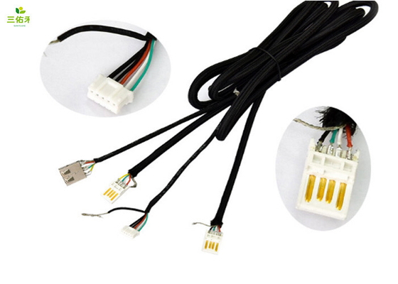 4pins 医疗线束 1.5mm 间距 4连接器 黑色医疗线传输线束 医疗设备线​束